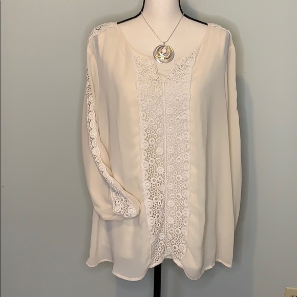 Roz & Ali Boho 2-pc Blouse. 1X - Picture 1 of 9